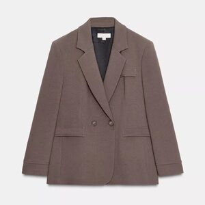 Zara Double-Breasted Taupe Blazer Jacket small